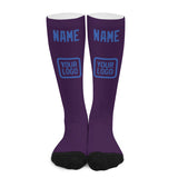 Custom Purple Sky Blue Knee-High Sock