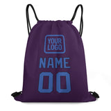 Custom Purple Sky Blue Drawstring Bag