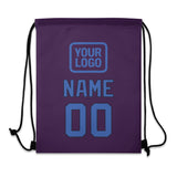Custom Purple Sky Blue Drawstring Bag