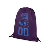 Custom Purple Sky Blue Drawstring Bag