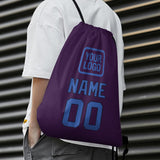 Custom Purple Sky Blue Drawstring Bag