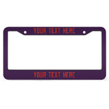 Custom Purple Orange Red License Plate Frame