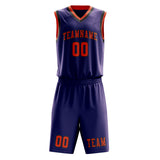Custom Purple Orange Red Basketball Set