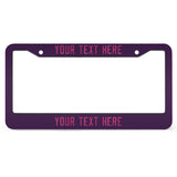 Custom Purple Pink License Plate Frame