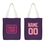 Custom Purple Light Pink Canvas Tote Bag