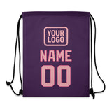 Custom Purple Light Pink Drawstring Bag