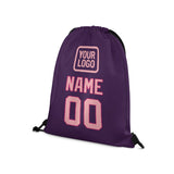 Custom Purple Light Pink Drawstring Bag