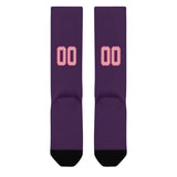Custom Purple Light Pink Knee-High Sock