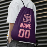 Custom Purple Light Pink Drawstring Bag