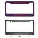 Custom Purple Red License Plate Frame