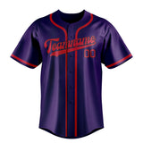Custom Purple & Red Colors Design Sports Baseball Jersey