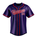 Custom Purple & Red Colors Design Sports Baseball Jersey