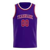Custom Purple & Red Colors Design Sports Basketball Jersey