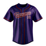 Custom Purple & Crimson Red Colors Design Sports Baseball Jersey