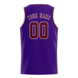 Custom Purple & Crimson Red Colors Design Sports Basketball Jersey