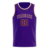 Custom Purple & Crimson Red Colors Design Sports Basketball Jersey
