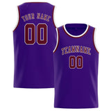 Custom Purple & Crimson Red Colors Design Sports Basketball Jersey