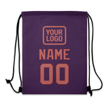 Custom Purple Copper Rose Drawstring Bag