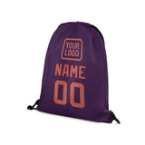 Custom Purple Copper Rose Drawstring Bag