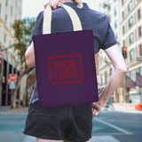 Custom Purple Copper Rose Canvas Tote Bag