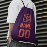Custom Purple Copper Rose Drawstring Bag