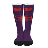 Custom Purple Orange Red Knee-High Sock