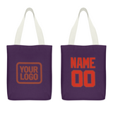 Custom Purple Orange Red Canvas Tote Bag