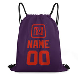 Custom Purple Orange Red Drawstring Bag