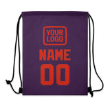 Custom Purple Orange Red Drawstring Bag