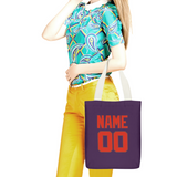 Custom Purple Orange Red Canvas Tote Bag