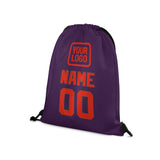Custom Purple Orange Red Drawstring Bag