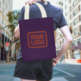 Custom Purple Orange Red Canvas Tote Bag