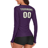 Custom Purple Cream Women's Long-Sleeve Shirt