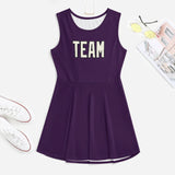 Custom Purple Cream Cheerleader Dress