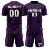 Custom Purple Cream Soccer Jersey