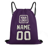 Custom Purple Cream Drawstring Bag
