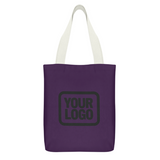 Custom Purple Cream Canvas Tote Bag