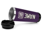 Custom Purple Cream Stainless Steel Water Cup