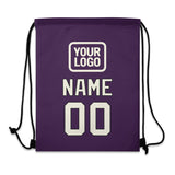 Custom Purple Cream Drawstring Bag
