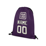 Custom Purple Cream Drawstring Bag