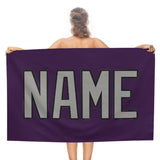 Custom Purple Gray Beach Towel
