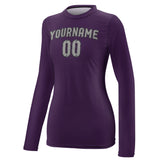 Custom Purple Gray Women's Long-Sleeve Shirt