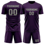 Custom Purple Gray Soccer Jersey