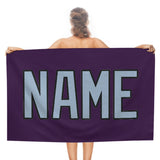 Custom Purple Light Blue Beach Towel