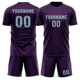 Custom Purple Light Blue Soccer Jersey