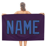 Custom Purple Sky Blue Beach Towel