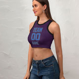 Custom Purple Sky Blue Sleeveless Tank Top