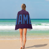 Custom Purple Sky Blue Beach Towel