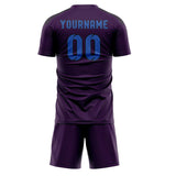 Custom Purple Sky Blue Soccer Jersey