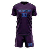 Custom Purple Sky Blue Soccer Jersey